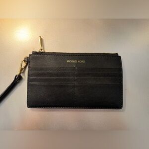 Michael Kors Black Card Holder with Gold Accents